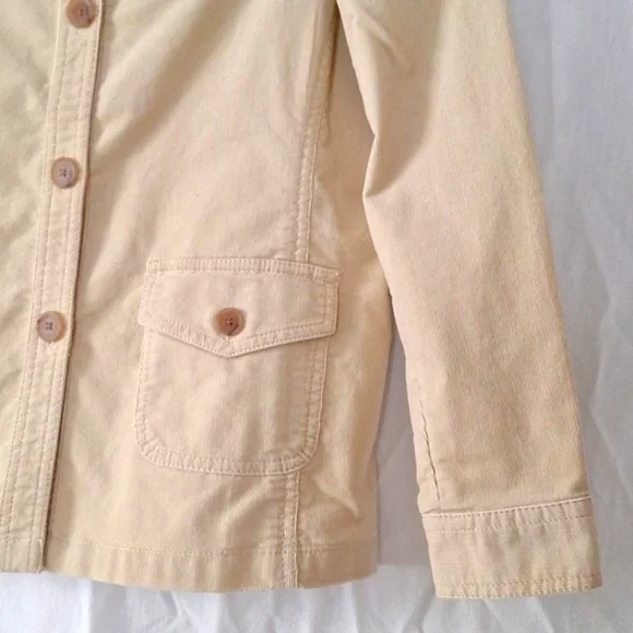 3/$20-Land's End Cotton Corduroy Jacket, Cream, Button Details, sz 6, NWOT - Picture 5 of 13